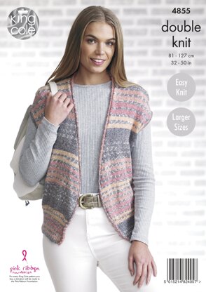 Ladies’ Cardigan and Waistcoat in King Cole Drifter DK - 4855 - Downloadable PDF