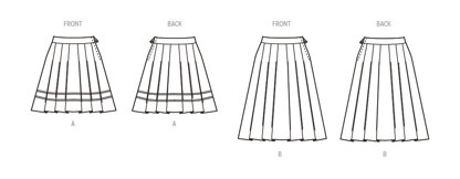 New Look Misses' Skirt In Two Lengths N6755 - Paper Pattern, Size A (6-8-10-12-14-16)