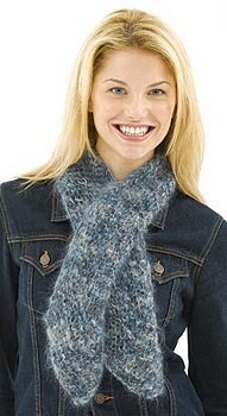 Bias Knit Scarf in Lion Brand Lion Brand Moonlight Mohair - 40286