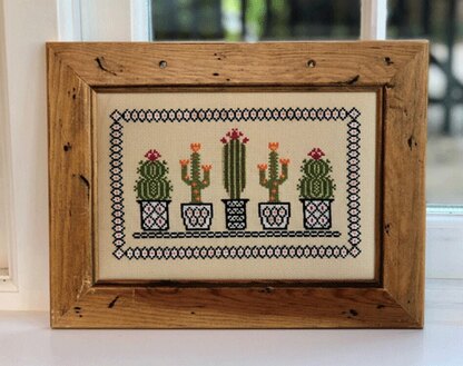 Historical Sampler Company Cactus Cross Stitch Kit - 23cm x 14cm