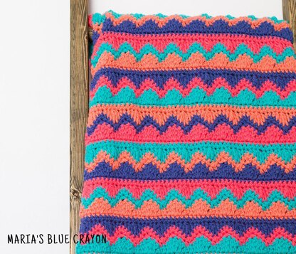 Chevron And Waves Blanket