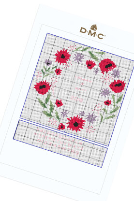 Poppy Wreath in DMC - PAT0717 -  Downloadable PDF