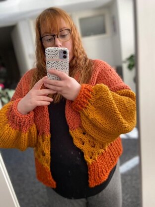 Oversized Honey Comb Cable Cardigan Pattern
