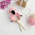 Flamingo crochet pattern baby rattle Amigurumi tether toy