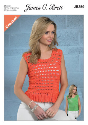 Ladies Vest in James C. Brett Noodles Chunky - JB359 - Leaflet