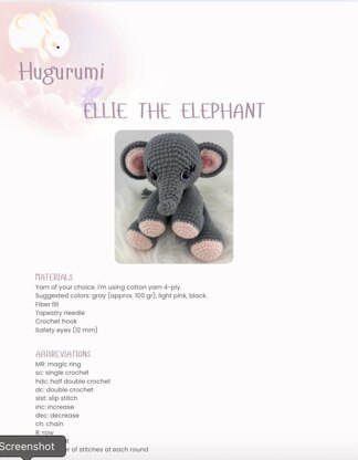 Meet Our Adorable Ellie the Elephant Amigurumi Pattern