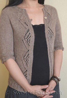 #175 Diamonds and Lace Top-Down Cardigan