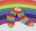 Toddler Very Easy No Heel Rainbow Socks Circular