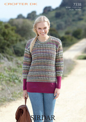 Long and 3/4 Sleeved Sweaters in Sirdar Crofter DK - 7338 - Downloadable PDF