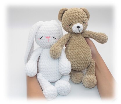 Sleeping Bunny and Bear Crochet Pattern