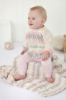 Top, Sweater, Hat, & Blanket in King Cole Cosy Love Aran - P6047 - Leaflet