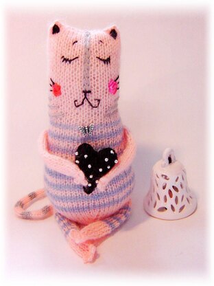 Knitting Pattern -Knit Cat Zen soft toy