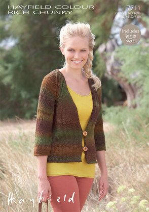 Cardigan in Hayfield Colour Rich Chunky - 7711