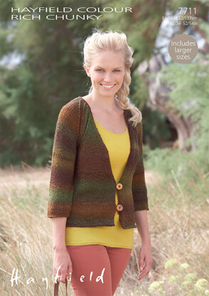 Cardigan in Hayfield Colour Rich Chunky - 7711 - Downloadable PDF