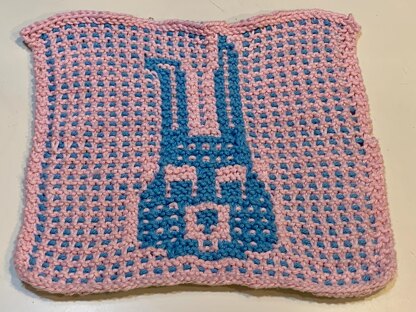 Oops (Is A Bunny) Dishcloth