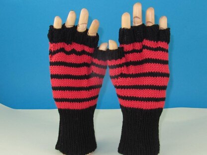 Easy Stripe Short Finger Gloves