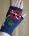 Poppy fingerless mitts/gloves