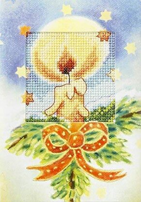 Orchidea Christmas Candle Card Cross Stitch Kit - 6209
