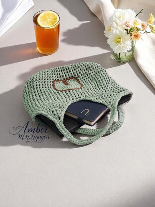 Signature Filet Carryall Crochet Pattern - Customizable Initial Bag - Digital Download