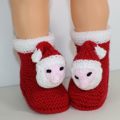 Toddler Santa Head Christmas Slippers - knitting pattern