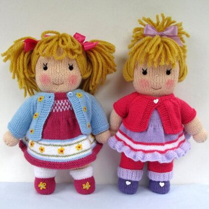 Jasmine and Violet - Knitted Dolls