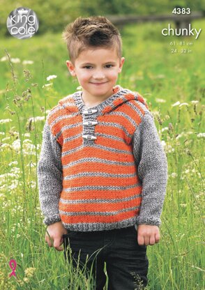 Hoodie and Gilet in King Cole Chunky - 4383 - Downloadable PDF