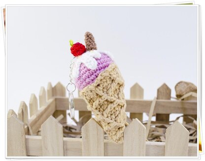 Crochet Ice Cream Keychain