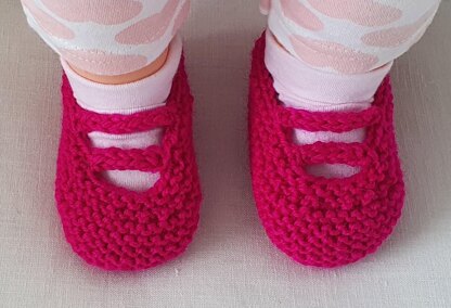 Andrea - Baby shoes or slippers with i-cord bars