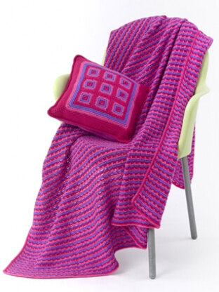 Tween Pillow & Throw in Caron Simply Soft Brites - Downloadable PDF