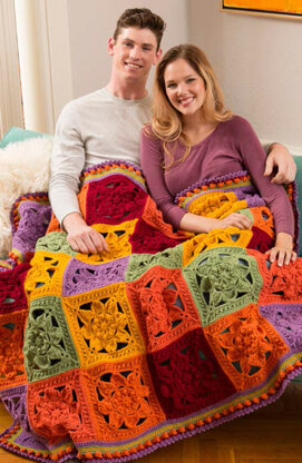 Fabulous Fall Throw in Red Heart Super Saver Economy Solids - LW4686 - Downloadable PDF