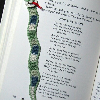 Stripey Snake Bookmark or Pocket Pal