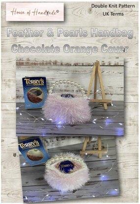 Feather & Pearls Handbag Chocolate Orange Cover Knitting Pattern