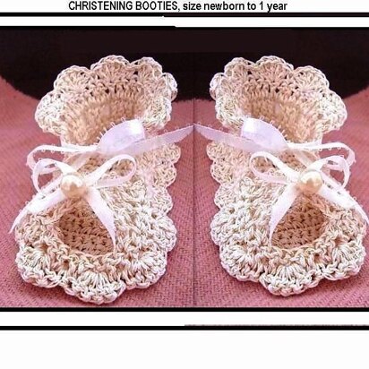 531 BABY GIRL CHRISTENING BOOTIES CROCHET PATTERN