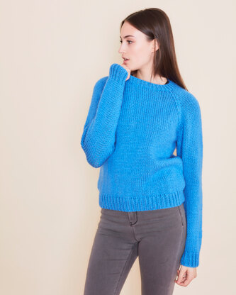 "Autumn Breeze Sweater" - Sweater Knitting Pattern in Paintbox Yarns Simply Chunky