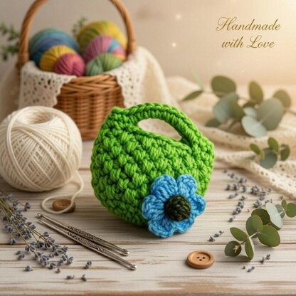 Crochet Mini Bag Keychain Pattern Pdf + Video Tutorials