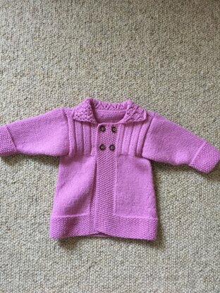 Baby girls jacket with lace collar