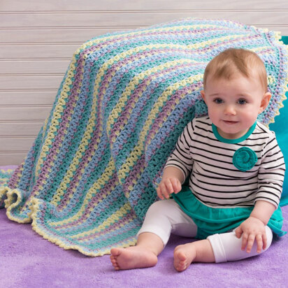 Baby Stripes Blanket in Red Heart Super Saver Economy Solids - LW4619 - Downloadable PDF