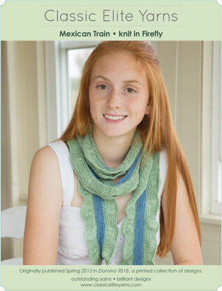 Mexican Train Scarf in Classic Elite Yarns Firefly - Downloadable PDF