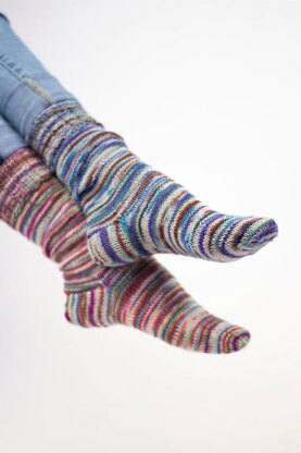 Basic Toe Up Sock  in Universal Yarn Sugar Saki - Downloadable PDF