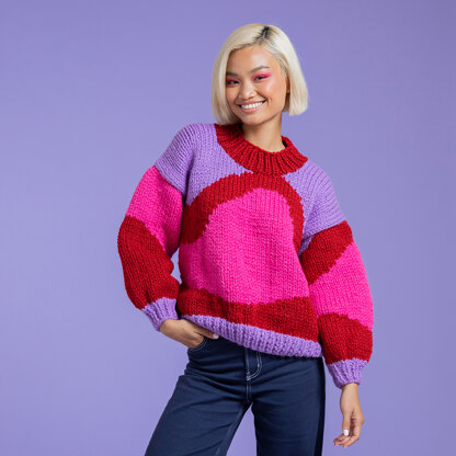 Everyday Surrealist Sweater - Free Knitting Pattern for Women in Paintbox Yarns Wool Blend Super Chunky