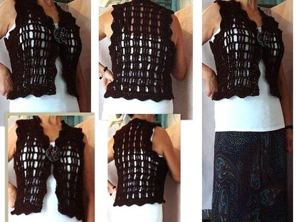 704 CROCHET SHRUG VEST, women and teens