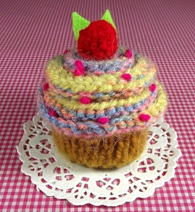 Cherry Candy Cupcake Pincushion