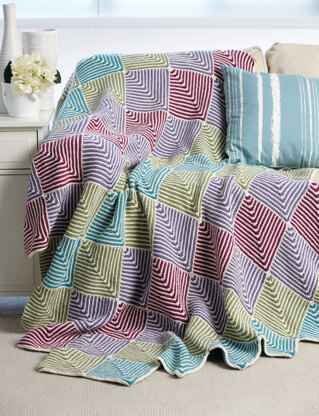 Mitered Blanket in Bernat Super Value - FDBR0645