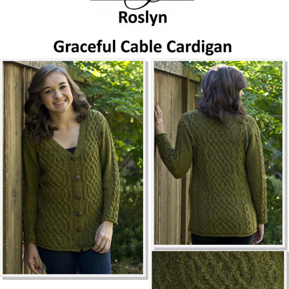 Graceful Cable Cardigan in Cascade Roslyn - DK379 - Downloadable PDF
