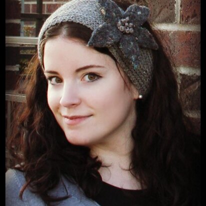 Winter Flower Headband - knitting pattern