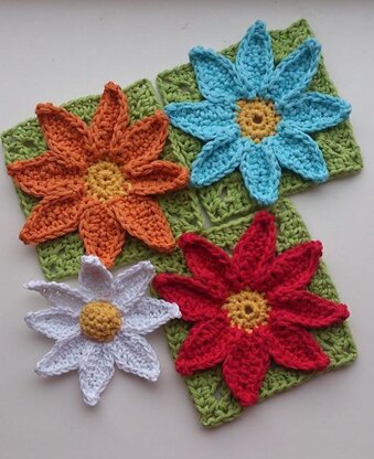 Daisy Flower and Daisy Granny Square Pattern