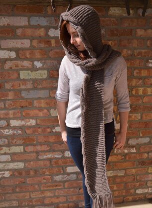 Hooded Cabled Scarf