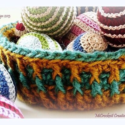 Crochet Baskets JUTE 2 Easter Bowls