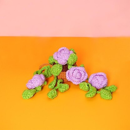 Purple Rose Basket Car Hanging