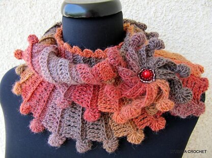 Multicolor Scarf "Fantasy" With Flower Tutorial